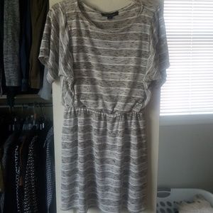 Brown, grey, white dress